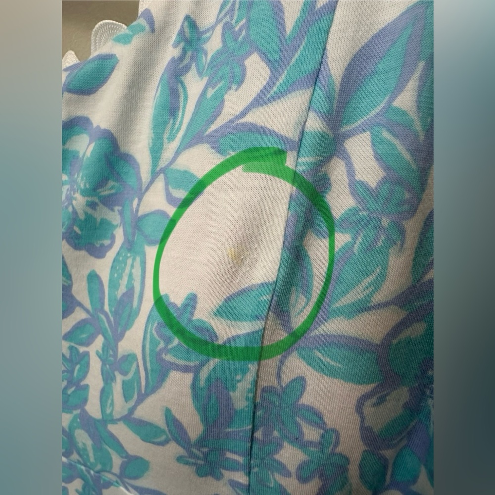 NWT Lilly Pulitzer blue and white floral Jersey midi dress size large - Picture 4 of 8